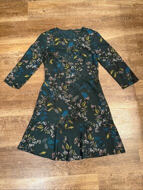 Banana Republic Teal Green Floral A-Line Dress